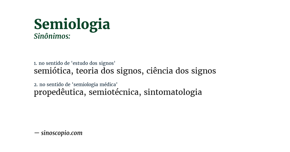 Sinônimo de semiologia