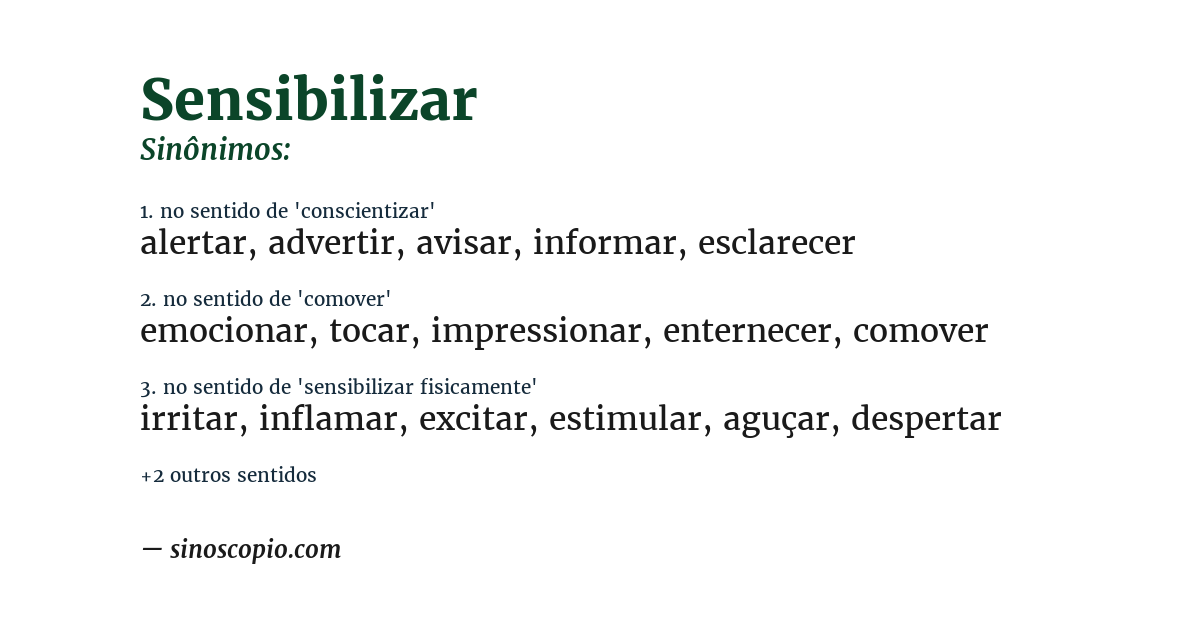 Sinônimo de sensibilizar