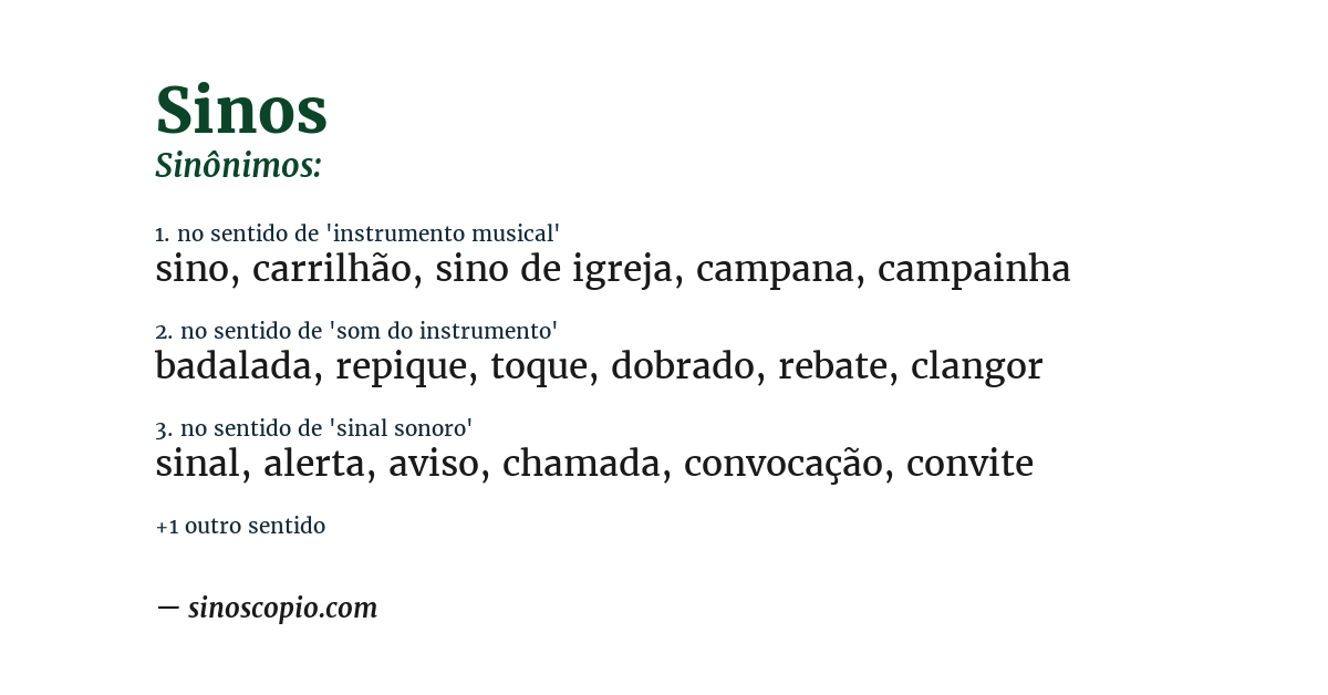 Sinônimo de sinos