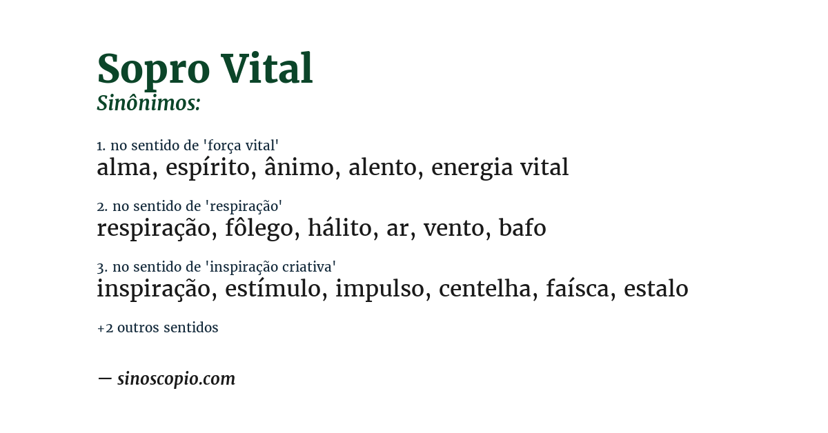 Sinônimo de sopro vital
