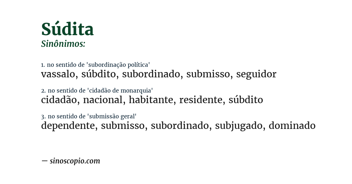 Sinônimo de súdita
