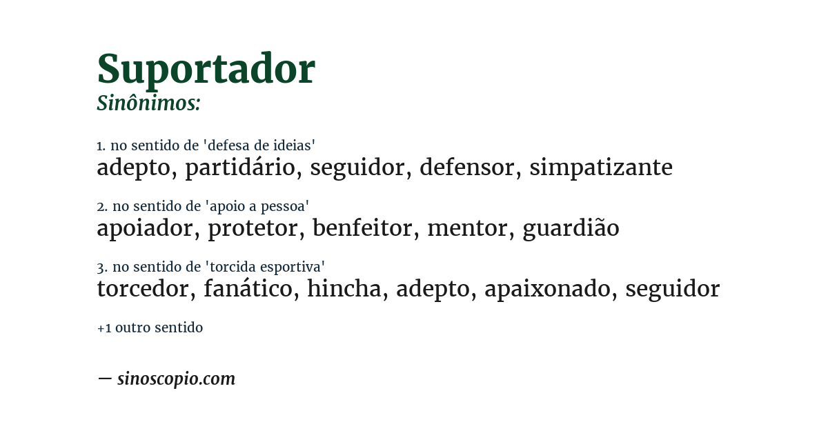 Sinônimo de suportador