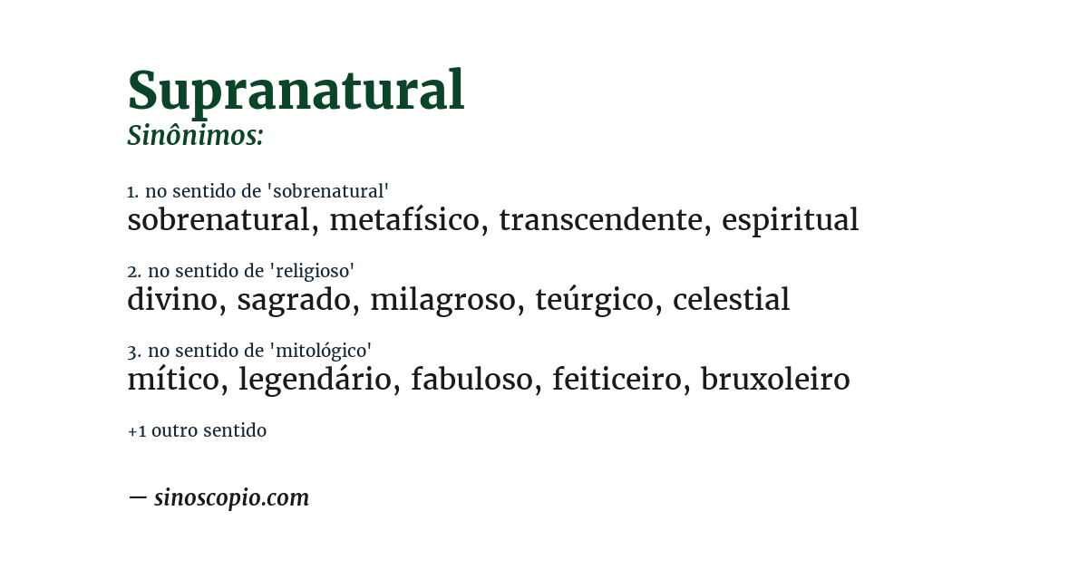 Sinônimo de supranatural