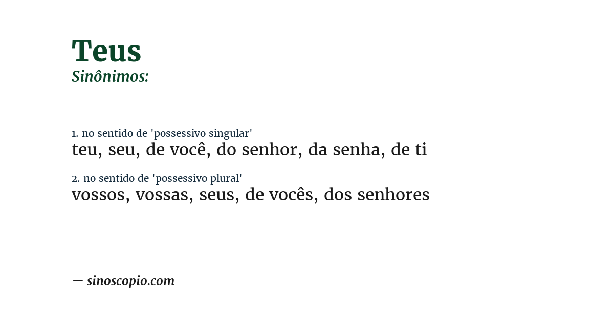 Sinônimo de teus