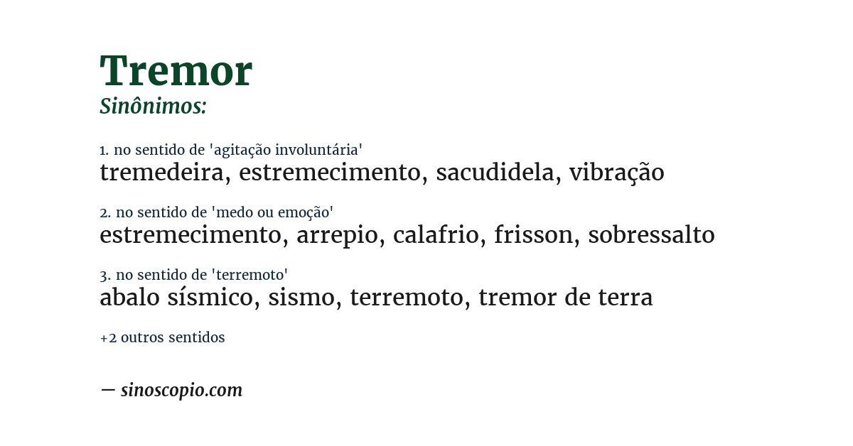 Sinônimo de tremor