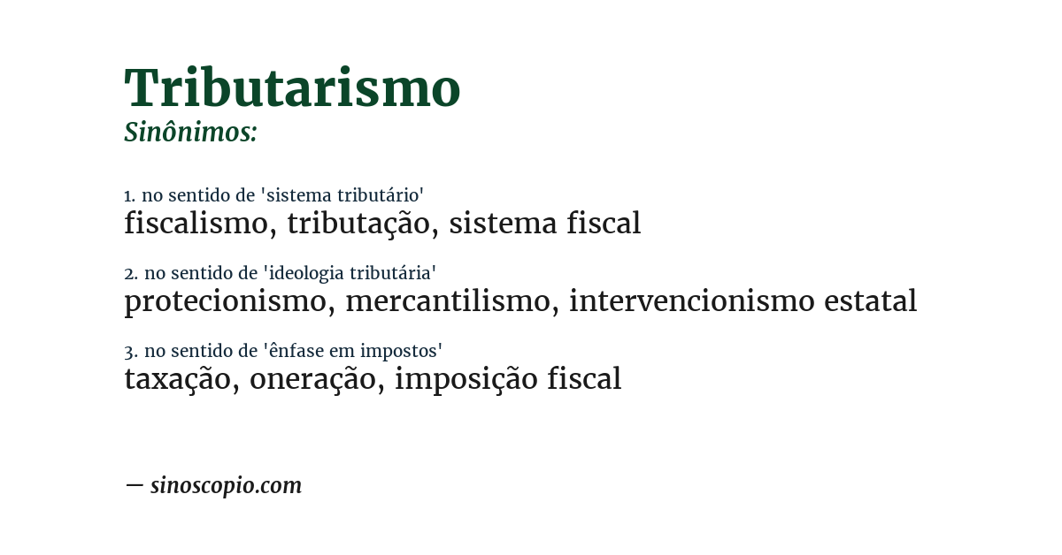 Sinônimo de tributarismo