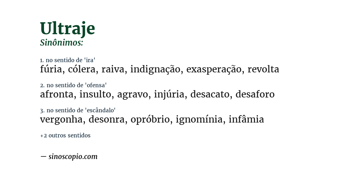 Sinônimo de ultraje