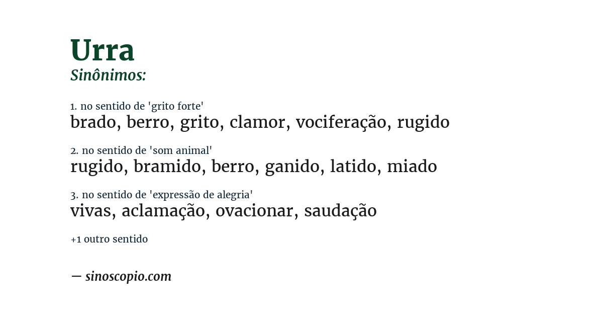 Sinônimo de urra