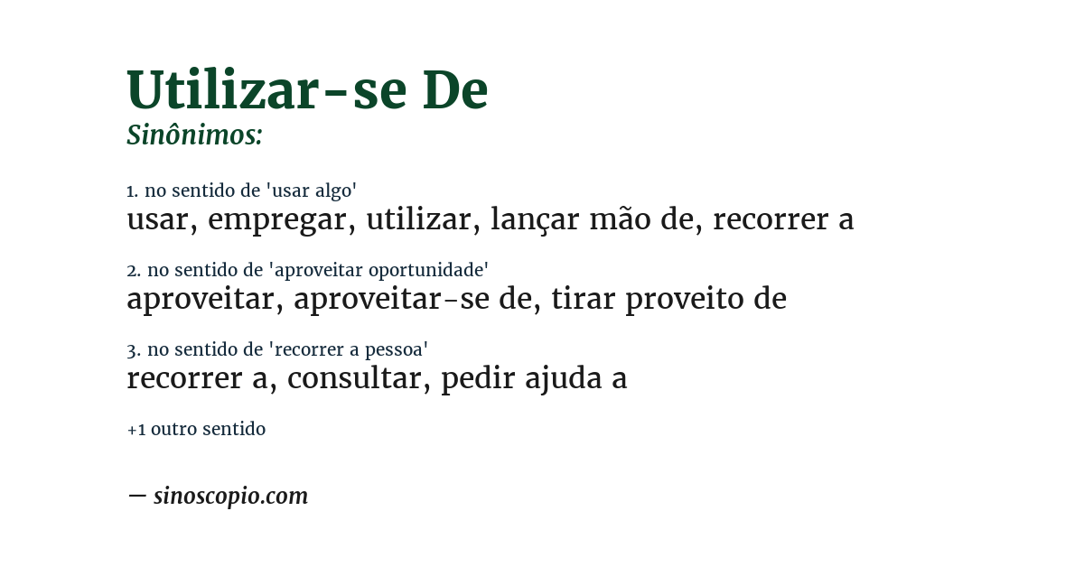 Sinônimo de utilizar-se de