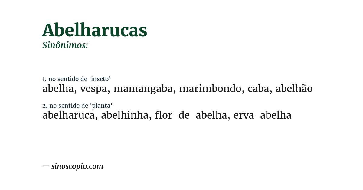Sinônimo de abelharucas