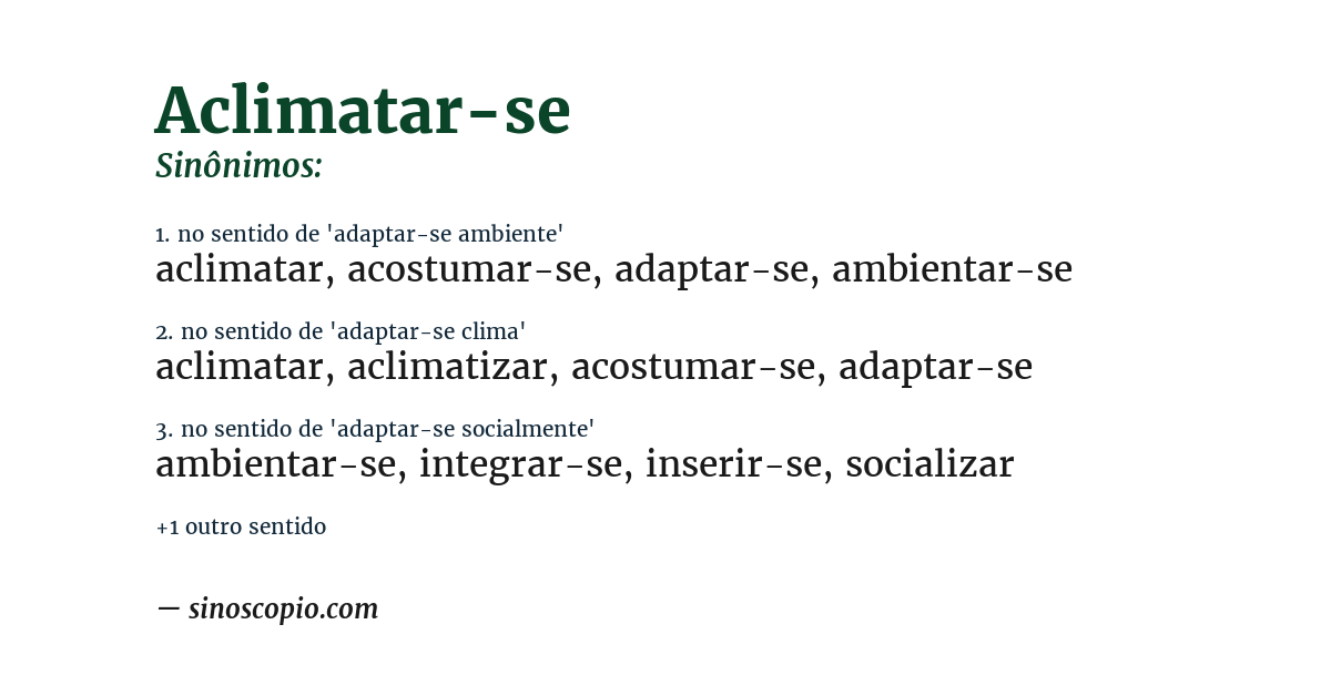Sinônimo de aclimatar-se