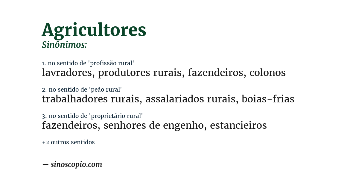 Sinônimo de agricultores