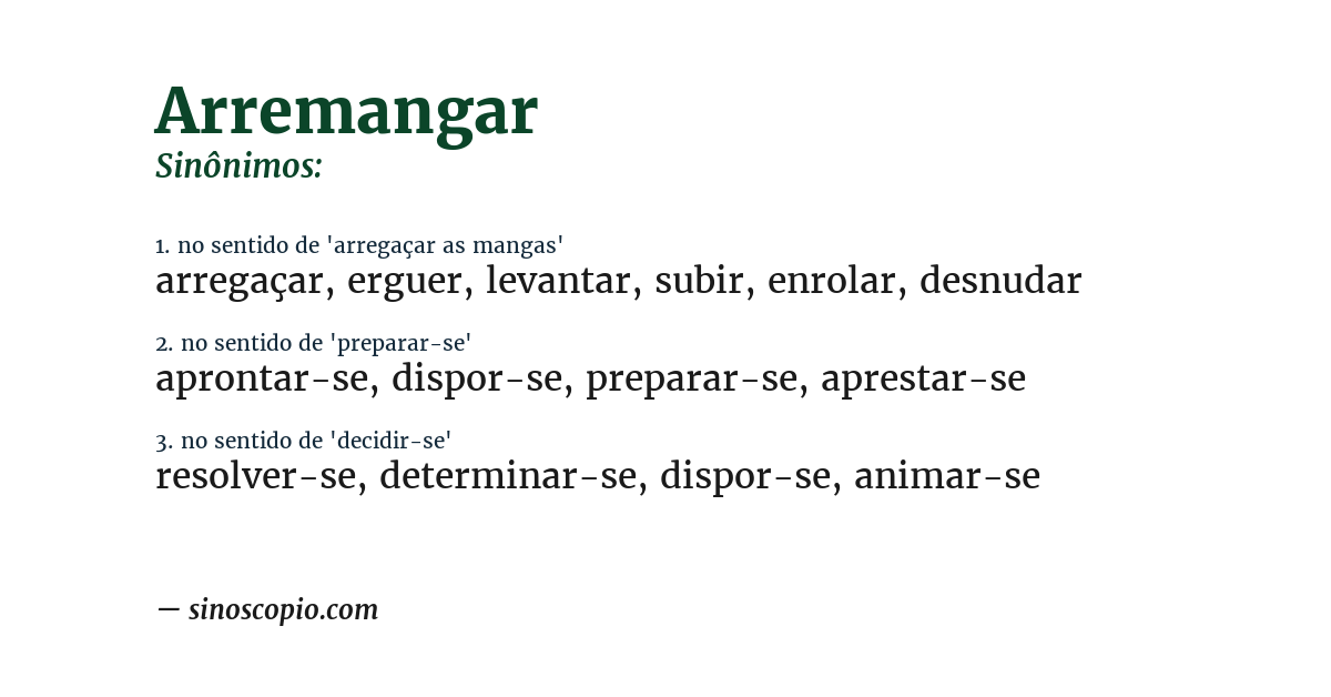 Sinônimo de arremangar