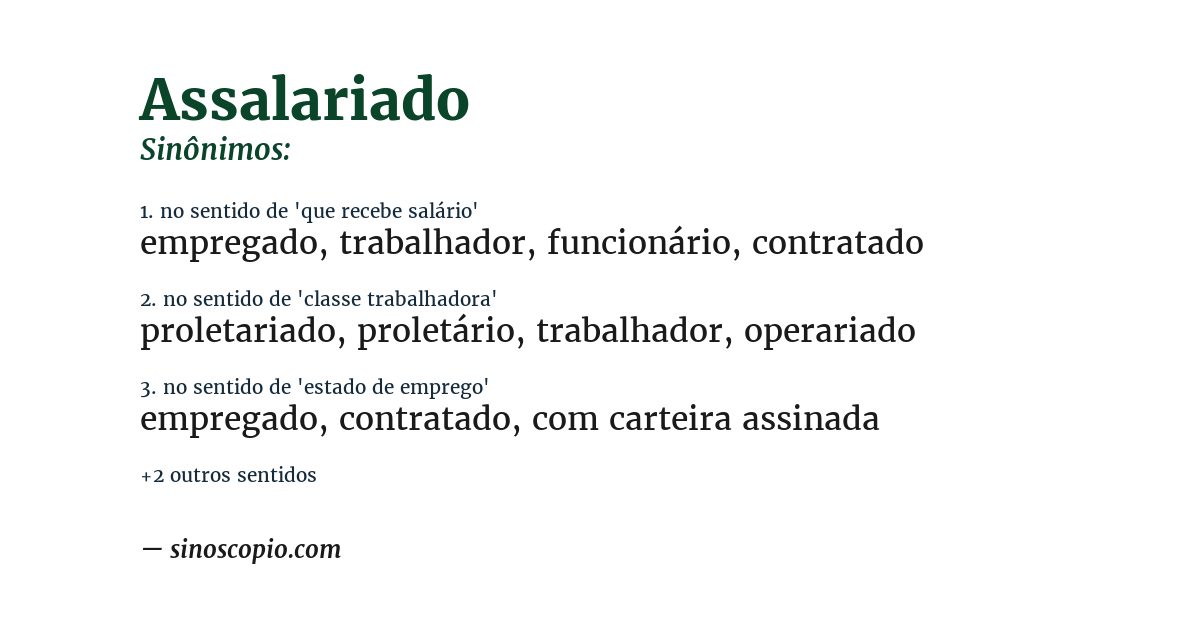 Sinônimo de assalariado
