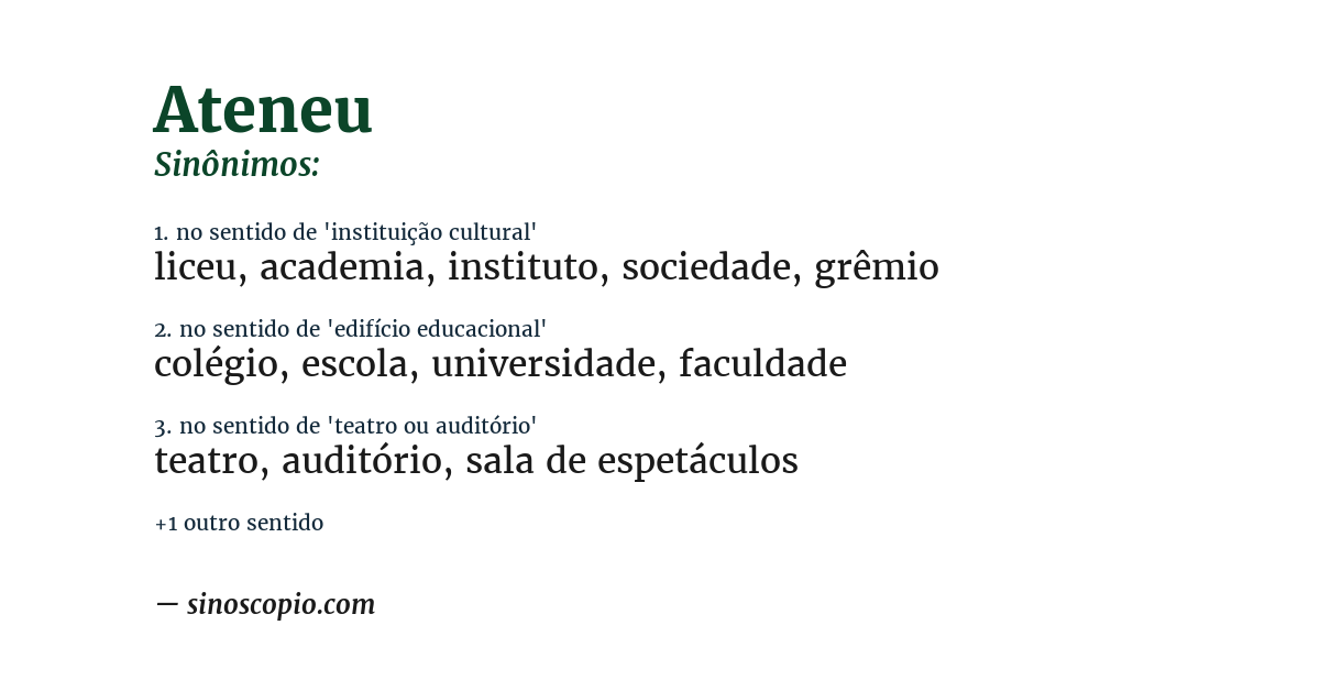 Sinônimo de ateneu