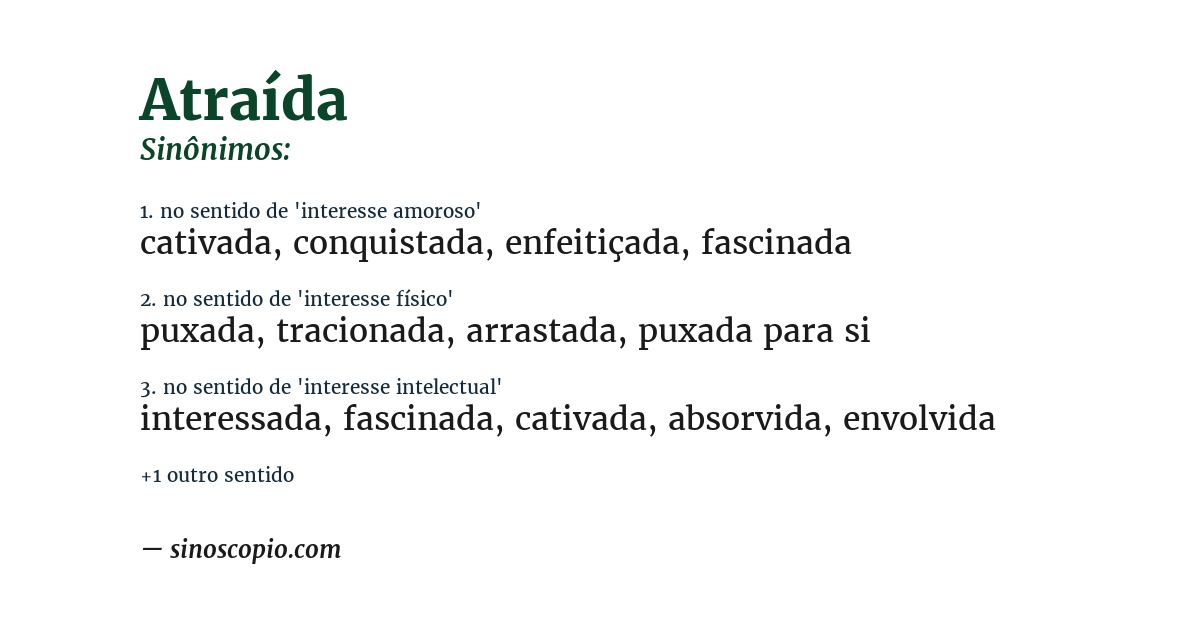 Sinônimo de atraída