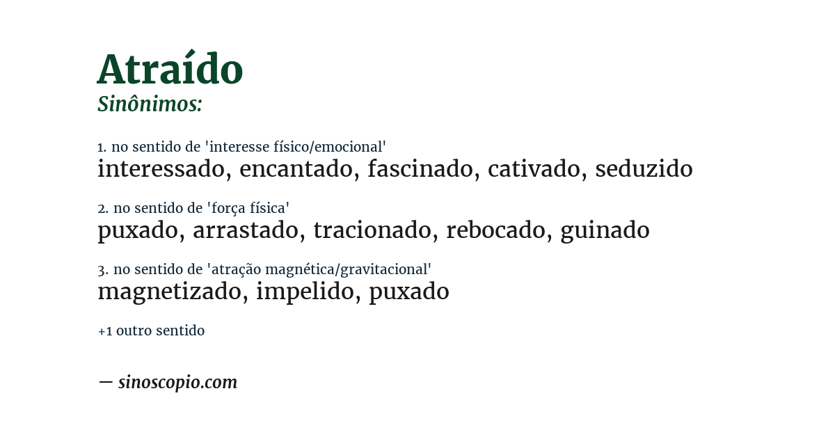 Sinônimo de atraído