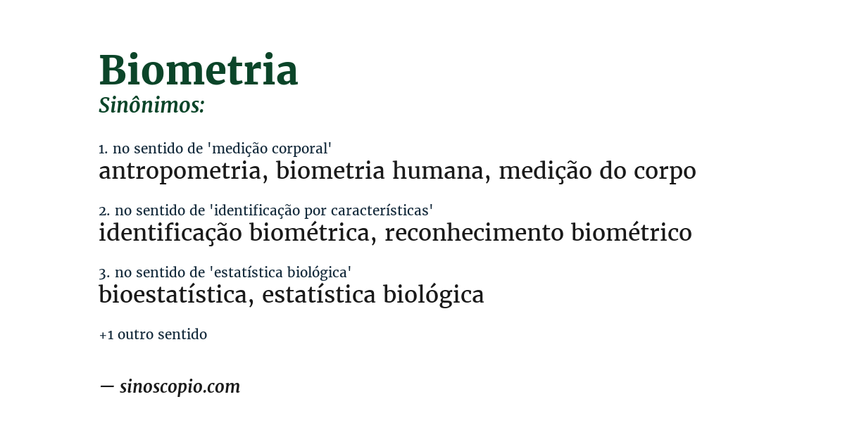 Sinônimo de biometria