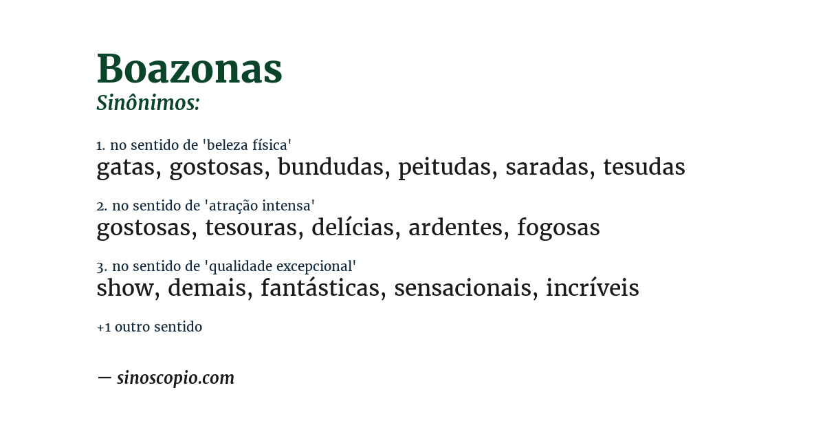 Sinônimo de boazonas