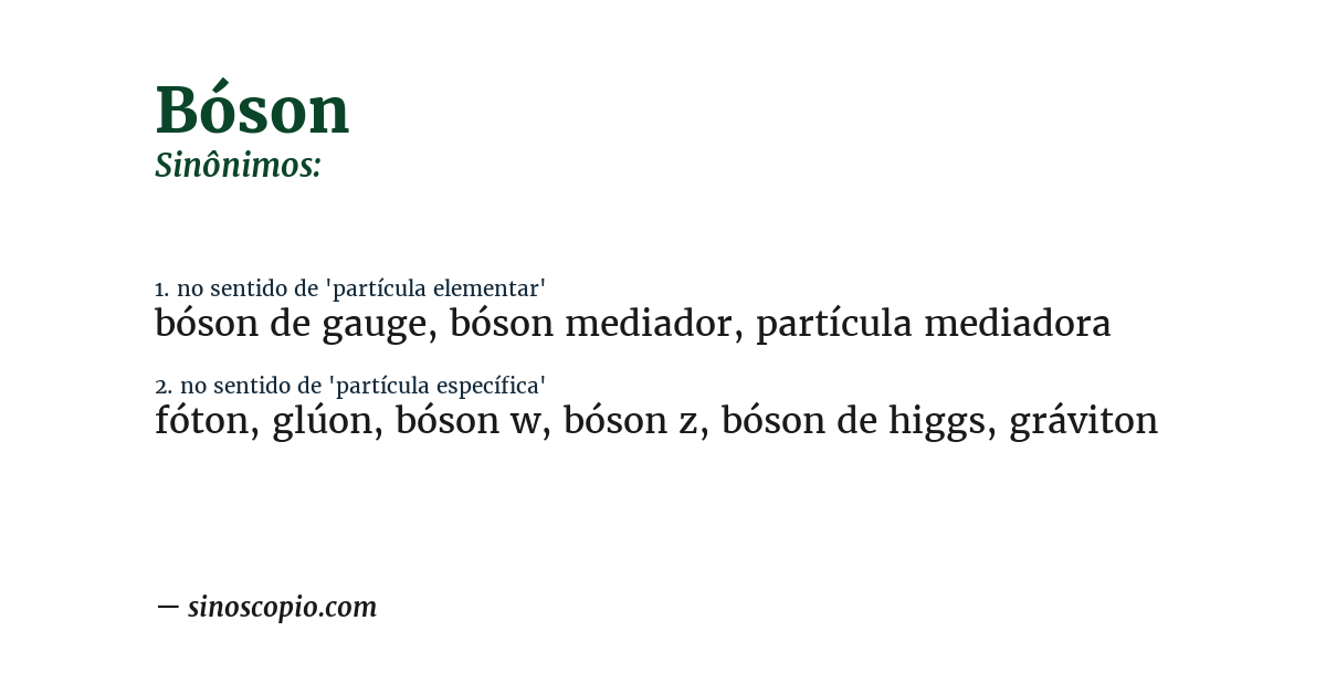 Sinônimo de bóson