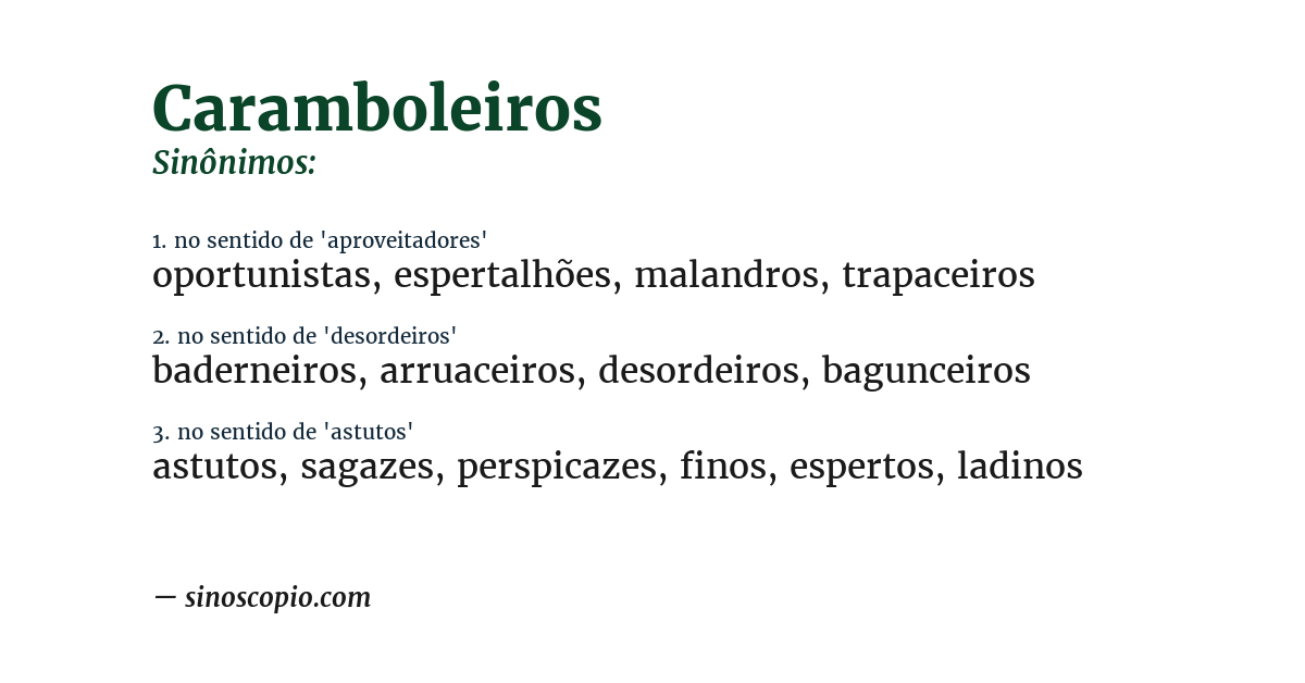 Sinônimo de caramboleiros