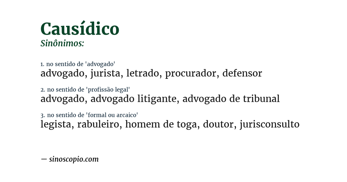 Sinônimo de causídico