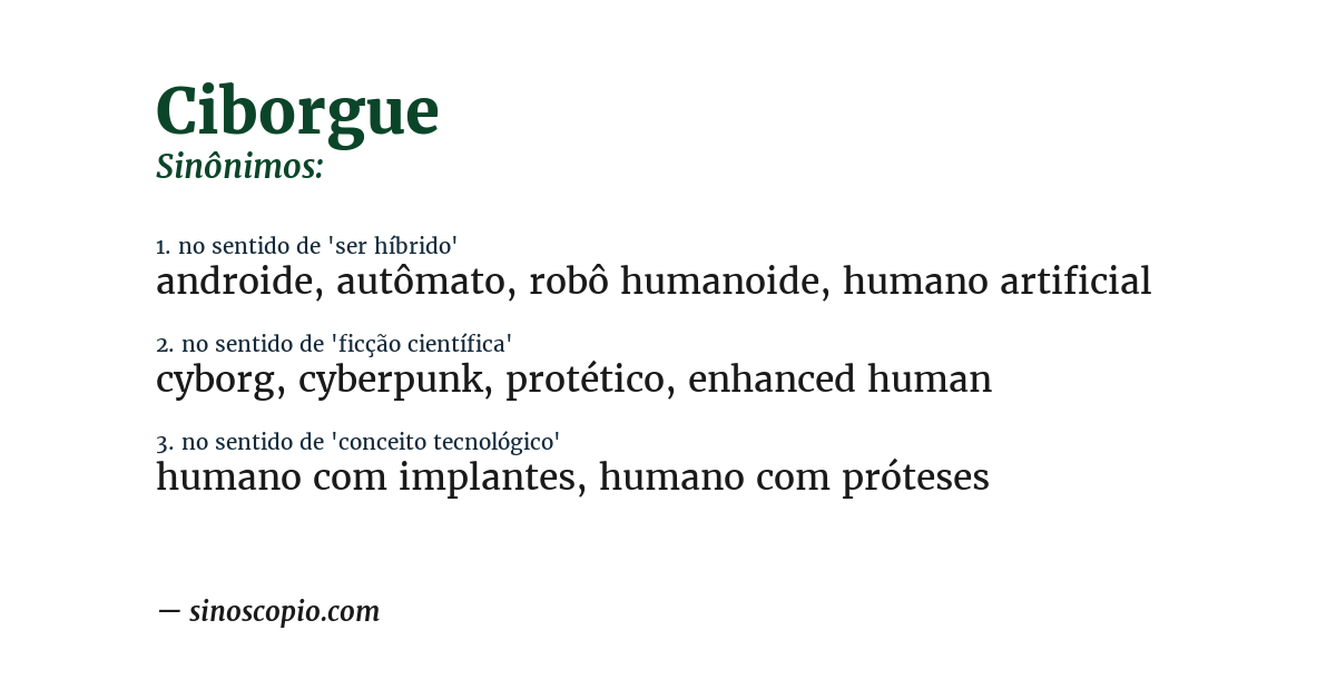 Sinônimo de ciborgue