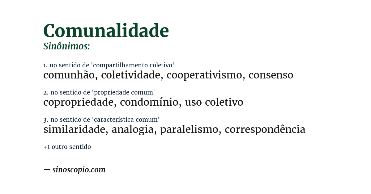 Sinônimo de comunalidade