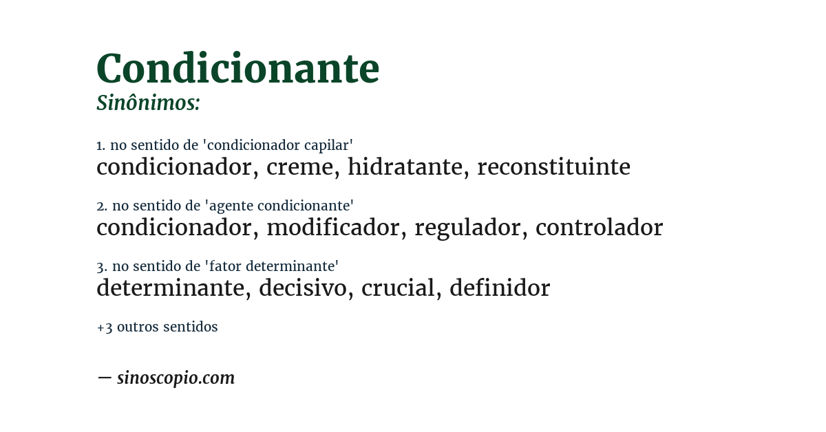 Sinônimo de condicionante