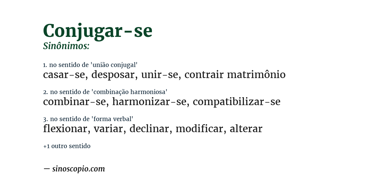 Sinônimo de conjugar-se