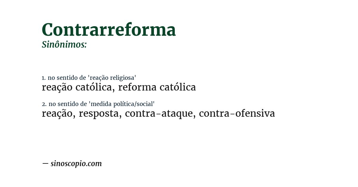 Sinônimo de contrarreforma