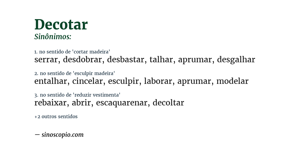 Sinônimo de decotar