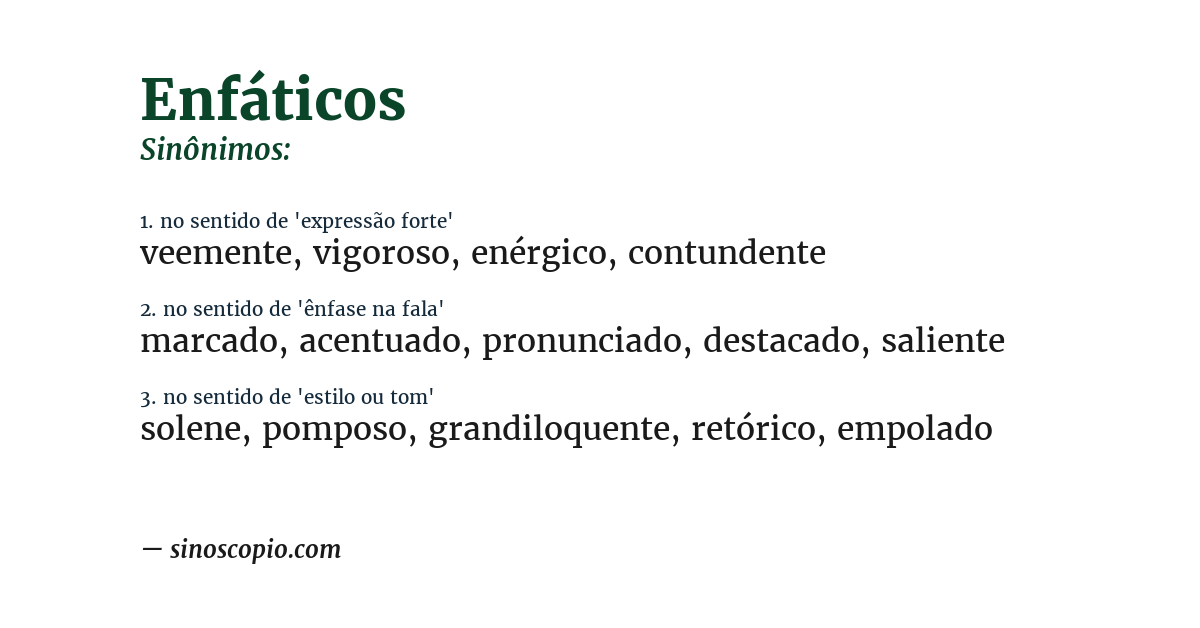 Sinônimo de enfáticos