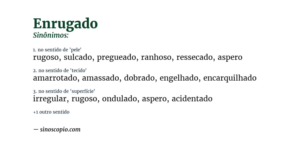 Sinônimo de enrugado