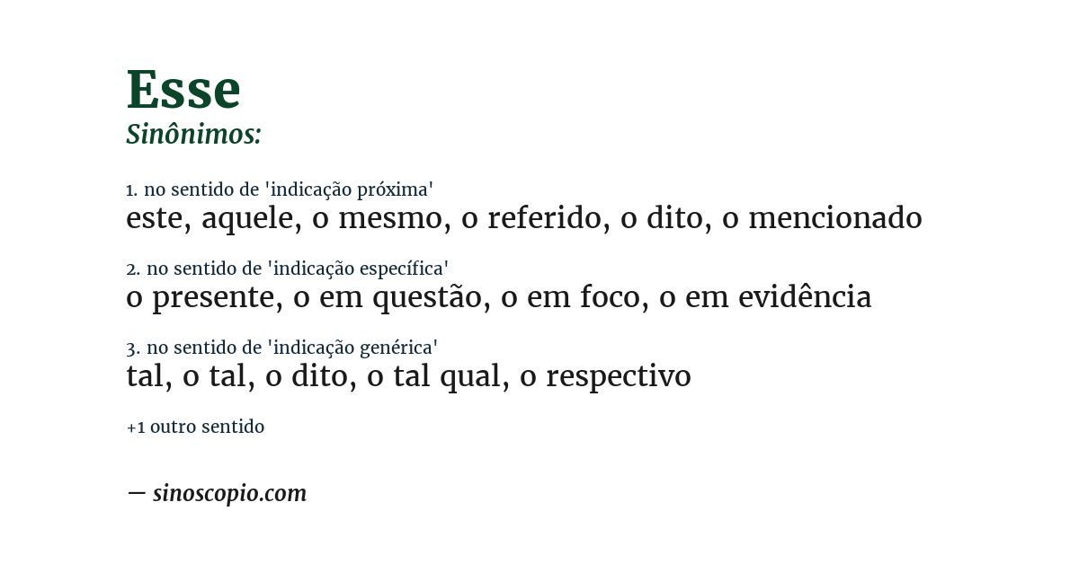 Sinônimo de esse