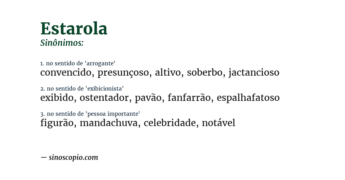 Sinônimo de estarola