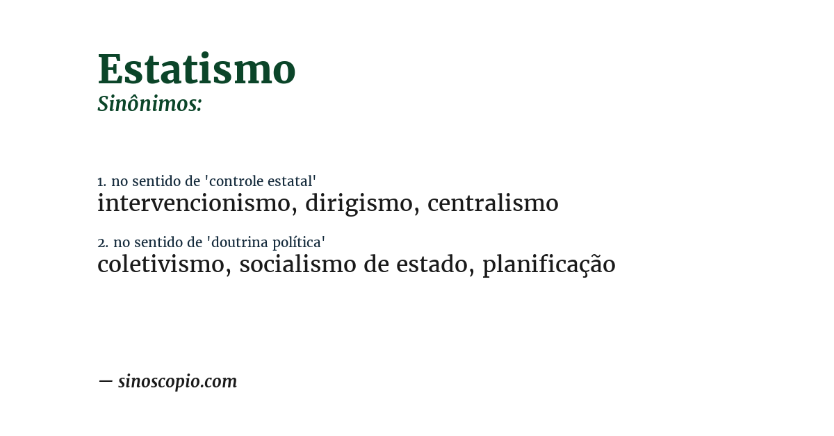 Sinônimo de estatismo