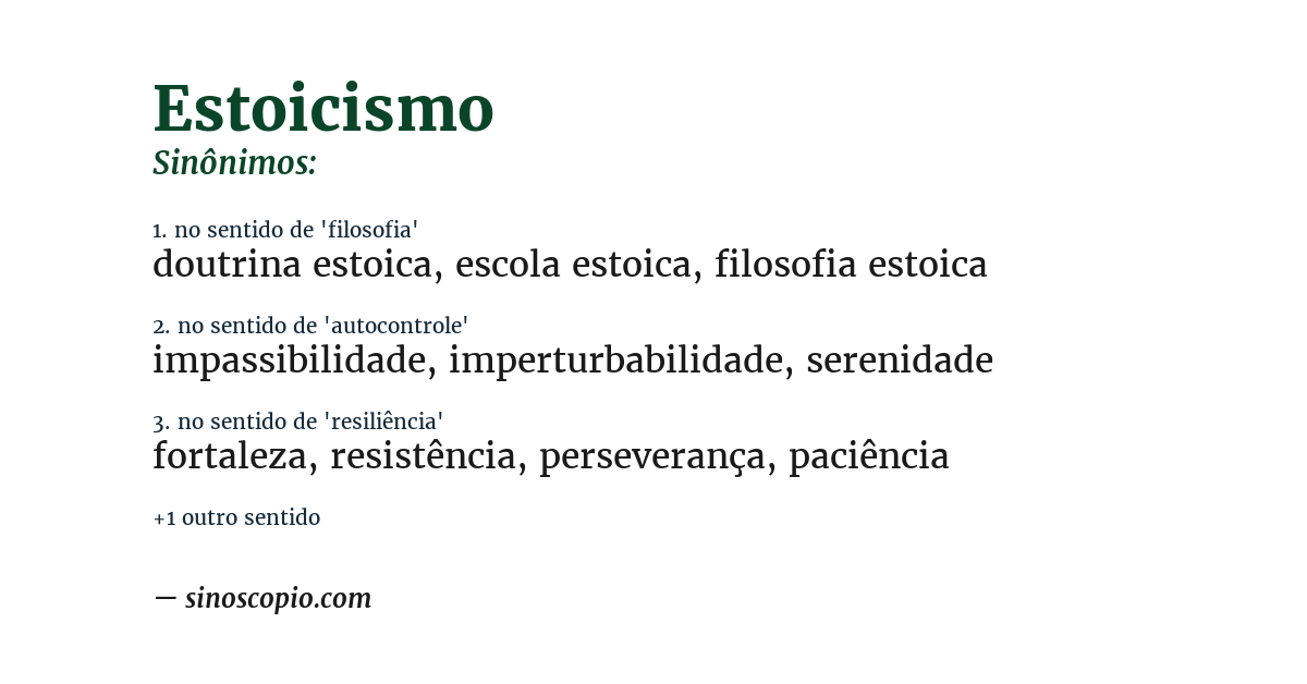 Sinônimo de estoicismo