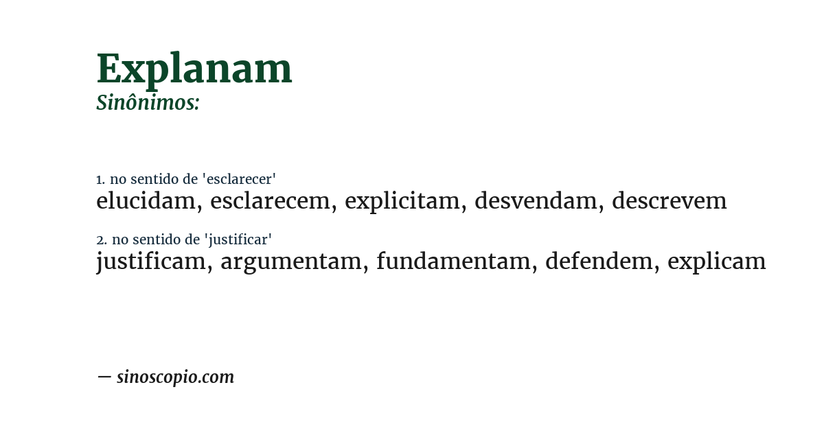 Sinônimo de explanam