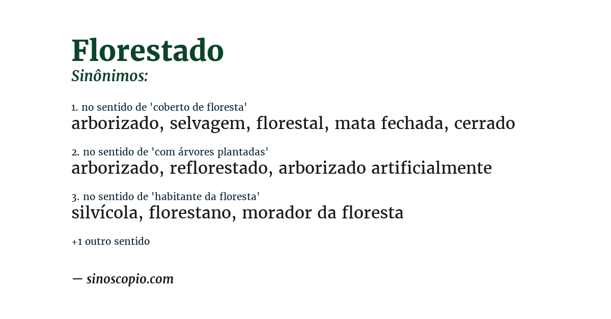 Sinônimo de florestado