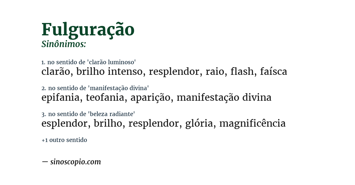 Sinônimo de fulguração