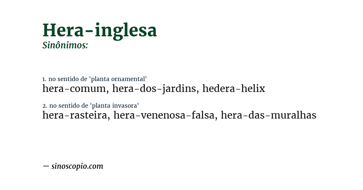 Sinônimo de hera-inglesa