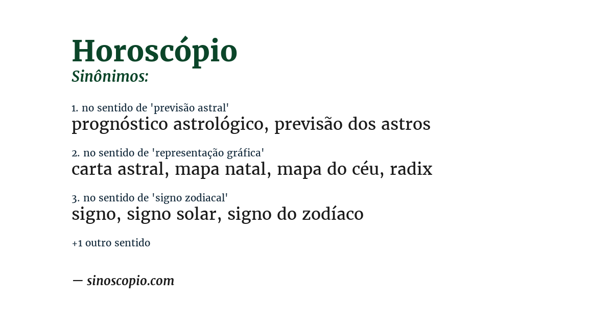 Sinônimo de horoscópio