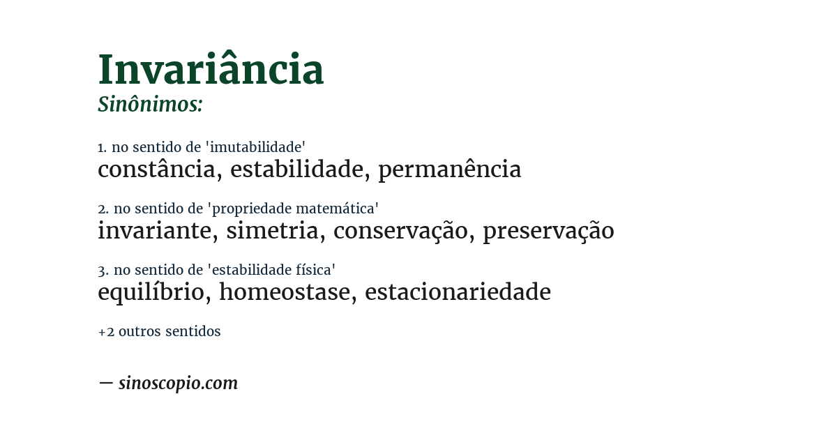 Sinônimo de invariância