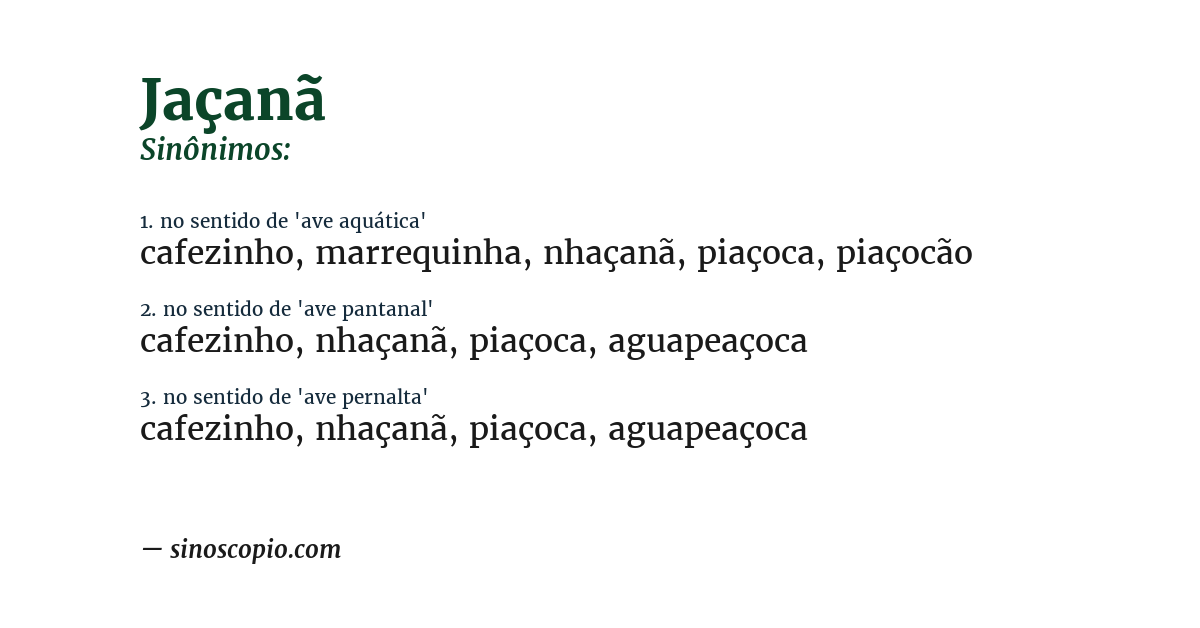 Sinônimo de jaçanã