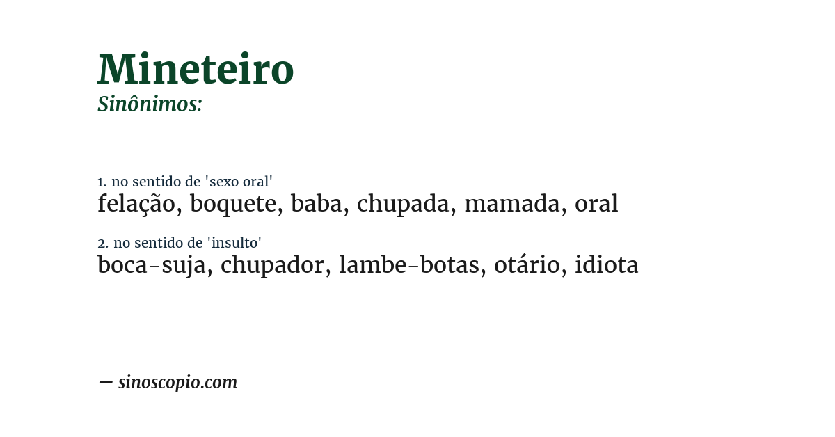 Sinônimo de mineteiro