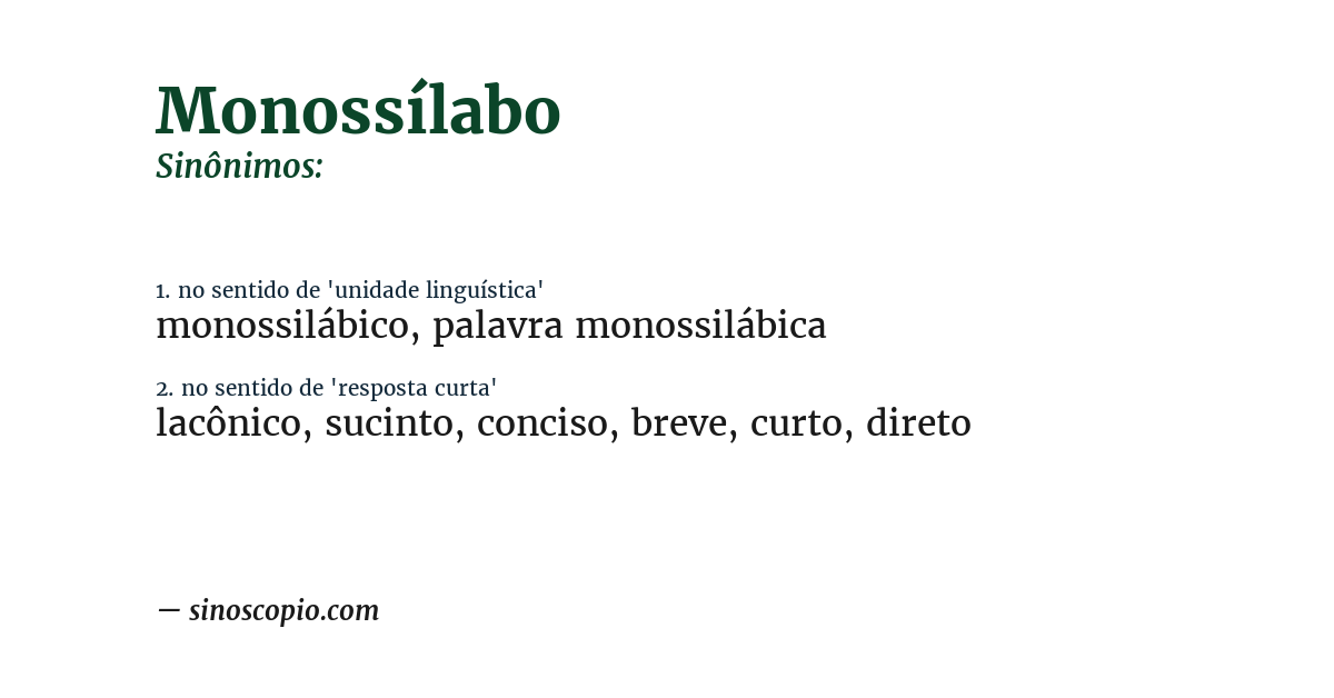 Sinônimo de monossílabo