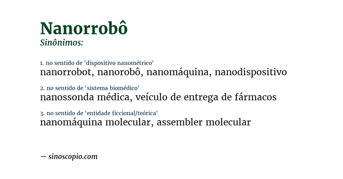 Sinônimo de nanorrobô