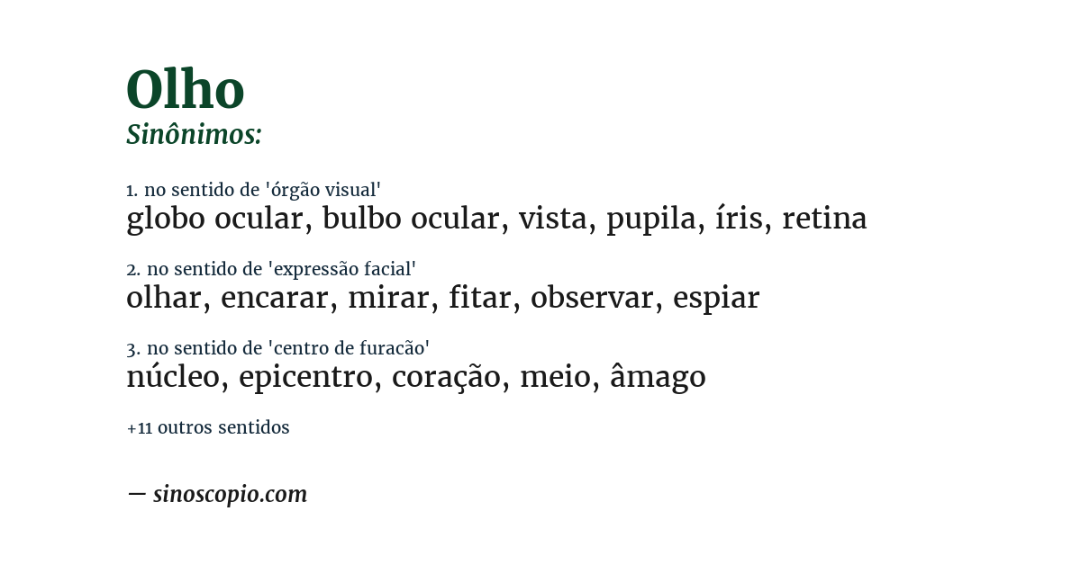 Sinônimo de olho