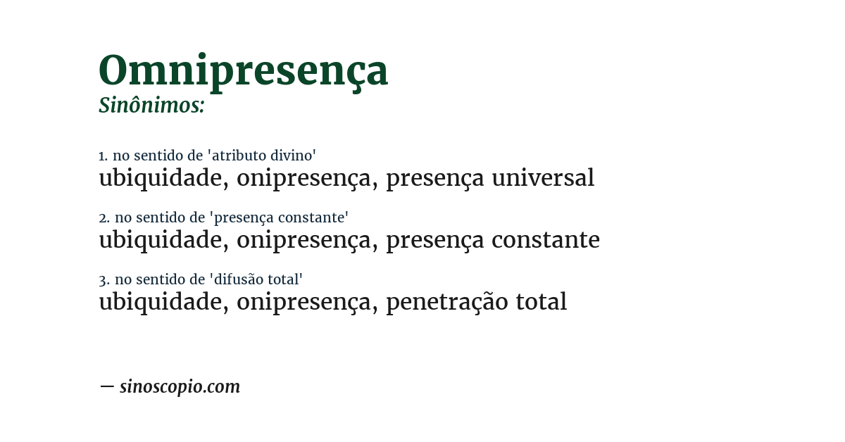 Sinônimo de omnipresença